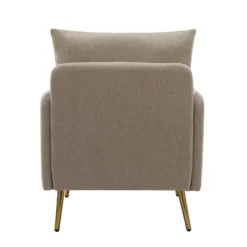 Giovann Wooden Upholstered Accent Chair Comfy Armchair Living Room And Bedroom Armchair With Metal Legs | Karat Home -Baxton Studio Store GUEST e652ef99 1cda 45b8 ab18 9e9ed3a0ee2e
