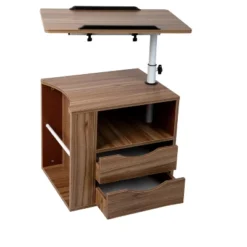 Mind Reader Bedside Workstation Adjustable Desk Nightstand, Wood Finish -Baxton Studio Store GUEST e7248ad3 6b5d 42ca 91ba 51c542dc6b3c