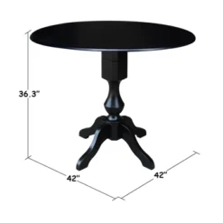 36.3" Smithson Round Pedestal Dual Drop Leaf Dining Table Black - International Concepts -Baxton Studio Store GUEST e81500bf 63d5 4e46 a27e 49de0fc93266