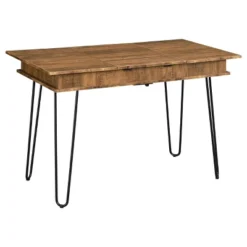 Sheeran Storage Writing Desk With Hairpin Legs Rustic Amber - Coaster -Baxton Studio Store GUEST e8ee1b38 144e 4500 911f 094ea7c581c9