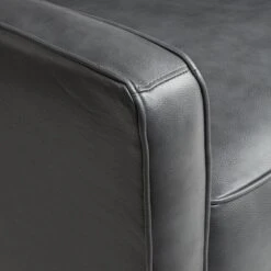 Elm Lane Livorno Gray Genuine Leather Recliner Chair Modern Armchair Comfortable Push Manual Reclining Footrest Tufted For Bedroom Living Room Reading -Baxton Studio Store GUEST e92a61f8 a327 4b0c 9d60 d731689fd0b4