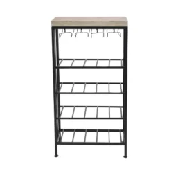 Industrial Metal Rectangle Wine Rack Black - Olivia & May -Baxton Studio Store GUEST e9609636 82c1 4542 a321 ecdf4a9f926c