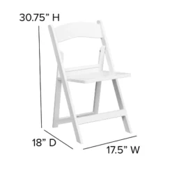 Emma And Oliver 4 Pack 1000 Lb. Capacity White Resin Folding Chair With Slatted Seat -Baxton Studio Store GUEST e969bfb7 6f1b 4ae2 a615 130115db9e50