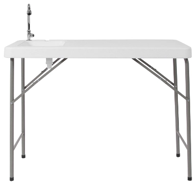Emma And Oliver 4-Foot Portable Fish Cleaning Table / Outdoor Camping Table And Sink 2 Emma And Oliver 4-Foot Portable Fish Cleaning Table / Outdoor Camping Table And Sink - Image 2