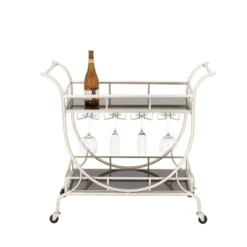 Modern 2 Tier Cart Silver - Olivia & May -Baxton Studio Store GUEST eb7ff501 4754 48b8 989e 9cdc9f7cf6ec
