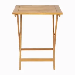 Flash Furniture Martindale Solid Acacia Wood 24 Inch Square Portable Folding Patio Table With Slatted Top And X Shaped Frame In Natural -Baxton Studio Store GUEST eb937ada cc46 4406 9526 ce613e5cc244