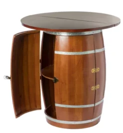 Vintiquewise Wine Barrel Round Table Wine Storage Cabinet -Baxton Studio Store GUEST ed943777 06b4 446d 9d8e 571fd6b3cd67
