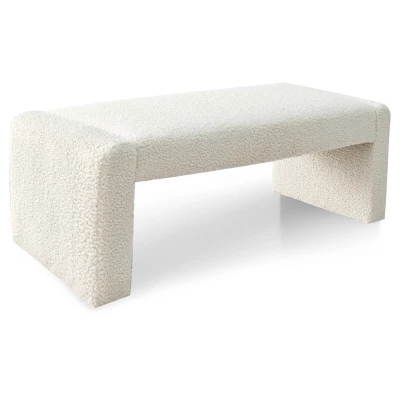 Kaia 47" Minimalist Aesthetic Look Teddy Waterfall Upholstered Bench-The Pop Maison 2 Kaia 47" Minimalist Aesthetic Look Teddy Waterfall Upholstered Bench-The Pop Maison - Image 2