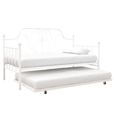 Twin Leila Metal Daybed And Trundle White - Room & Joy 1 Twin Leila Metal Daybed And Trundle White - Room & Joy