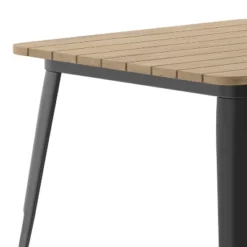 Flash Furniture Declan Commercial Grade Indoor/Outdoor Dining Table, 31.5" Square All Weather Poly Resin Top With Steel Base -Baxton Studio Store GUEST ee608c44 8f25 4e5c b1e3 e670ac598588