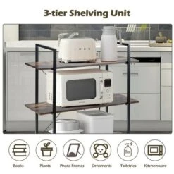 Costway 3-Tier Bookshelf Industrial Bookcase Display Shelf Storage Rack Rustic Brown -Baxton Studio Store GUEST ee971030 aafa 4b8a be89 6f2943f7c00b