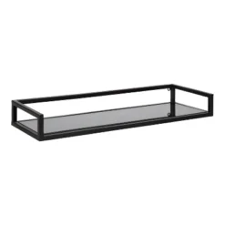 24" X 8" X 3" Blex Metal And Glass Wall Shelf - Kate & Laurel All Things Decor -Baxton Studio Store GUEST f05e8409 3177 410c bef6 8af83c9c2bf2
