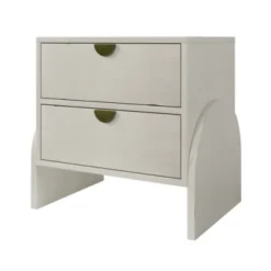 Organnice Retro Style White Nightstand,Bed Side Table