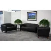 Emma And Oliver Leather Reception/Living Room Loveseat With Cherry Wood Feet
