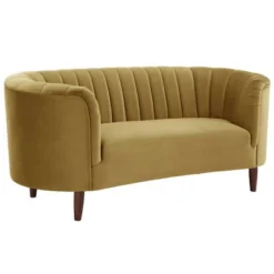 71" Millephri Loveseat Olive Yellow Velvet - Acme Furniture