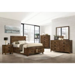 Wren Platform Storage Bed Chestnut - Picket House Furnishings -Baxton Studio Store GUEST f11d9de4 b059 42a0 99ec 851c9a404df9