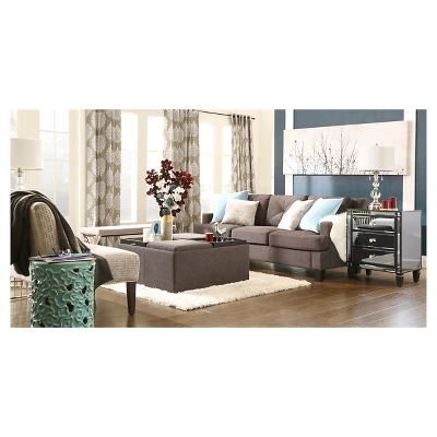 Ornelas Metal Base Linen Bench Gray - Inspire Q 2 Ornelas Metal Base Linen Bench Gray - Inspire Q - Image 2