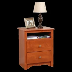 Prepac Open Shelf Nightstand Cherry - Monterey -Baxton Studio Store GUEST f29a9331 5c5e 4d4e ad66 1c6cdd0b5ab5