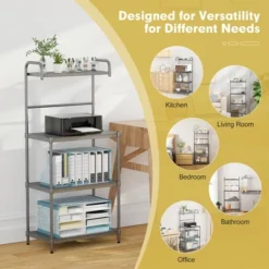 Costway 4-Tier Baker's Rack Microwave Oven Stand Shelves Kitchen Storage Rack Organizer 13 Costway 4-Tier Baker's Rack Microwave Oven Stand Shelves Kitchen Storage Rack Organizer -Baxton Studio Store GUEST f2d58eb1 dae0 4f56 8029 5c36ce8a3132
