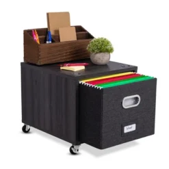 BirdRock Home Rolling Storage File Cabinet With 1 Lateral Drawer - Driftwood Grey -Baxton Studio Store GUEST f332af1c 524b 4e90 9a77 d4c6f40e5d4e