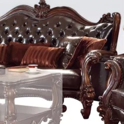 89" Vendome Ii PU Sofa Two Tone Dark Brown/Cherry - Acme Furniture -Baxton Studio Store GUEST f360d9e3 b8c4 4853 9304 e526d10f0a2a