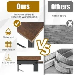 Tangkula Large L-shaped Computer Desk 60” Convertible Corner Desk With 4 Storage Shelves 95” 2-Person Long Study Writing Workstation Black/Rustic Brown/Natural/Grey -Baxton Studio Store GUEST f377c8f7 6f08 4ea6 b18f 4fc3450a898b