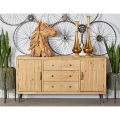 Modern Wood Sideboard Buffet Light Brown - Olivia & May -Baxton Studio Store GUEST f3f0e13c 1582 4edf 91a9 30428642a8d8