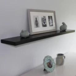 60" Slim Floating Shelf Wall Mounted Hidden Brackets Black - Inplace 5 60" Slim Floating Shelf Wall Mounted Hidden Brackets Black - Inplace -Baxton Studio Store GUEST f447de1d 53a3 4126 b928 526b793365f5