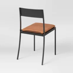 Clion Metal Dining Chair Black/Caramel Faux Leather - Threshold™ -Baxton Studio Store GUEST f458a01c d806 4965 abc0 b6fcfff52698
