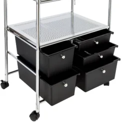 Honey-Can-Do 5 Drawer Rolling File Cart Black -Baxton Studio Store GUEST f48a761b fe08 48ba b4cd c32bb1618795