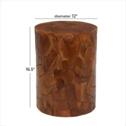 Contemporary Teak Wood Accent Table Dark Brown - Olivia & May -Baxton Studio Store GUEST f53199ba dcab 497b 9e44 ca7dd0fb326b