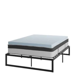 Flash Furniture 14 Inch Metal Platform Bed Frame With 12 Inch Pocket Spring Mattress In A Box And 3 Inch Cool Gel Memory Foam Topper -Baxton Studio Store GUEST f611413e 7241 41b1 a528 e98b13e4c989