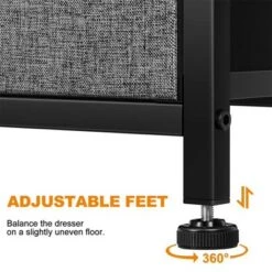 REAHOME 8 Drawer Steel Frame Wood Top Storage Organizer Dresser For Closet, Living Room, And Entryway With 2 Additional Drawer Organizers