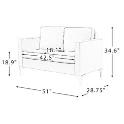 Eldoria Sofa Loveseat With Gold Stainless Leg | Karat Home -Baxton Studio Store GUEST f6fcf40c b110 41cf b880 637b6846369a