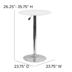 Emma And Oliver 23.75" Round 26.25" - 35.75 Adjustable Height White Wood Table -Baxton Studio Store GUEST f7006e39 4041 48ef b609 ab6f161b0a14