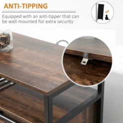 HOMCOM Industrial Sideboard, Buffet Cabinet With Doors, Storage Cabinets, Racks, Drawer, Adjustable Shelves For Living Room, Kitchen, Home Bar, Brown -Baxton Studio Store GUEST f73e2436 d3b4 4bc5 8c38 0a27e3a48496