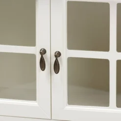 Chauncey Wood And Glass 2 Door Kitchen Cabinet White - Baxton Studio -Baxton Studio Store GUEST f747b75f e312 47ce ad94 c7fb5e8125a2