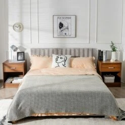 Costway Set Of 2 Nightstand End Side Table Storage Cabinet W/ Drawer Home Office