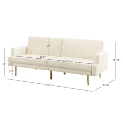 Lanna 76"Wide Vegan Leather Modern Style Convertible Futon Sofa Bed For Living Room Guest Bedroom | ARTFUL LIVING DESIGN -Baxton Studio Store GUEST f825eb1e 1572 433c 8583 0527f745eeaf