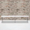 Emma And Oliver 11"W X 72"L Portable Bi-Fold Granite White Folding Bench