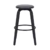 26" Harbor Backless Swivel Faux Leather Wood Counter Height Barstool Gray/Black - Armen Living