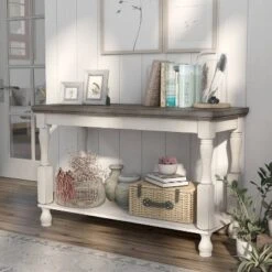 Philoree Farmhouse Console Table Antique White - HOMES: Inside + Out -Baxton Studio Store GUEST f9df6a59 0c31 48e4 bbc4 e12353bc9742