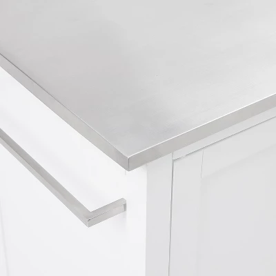 Soren Stainless Steel Top Kitchen Island/Cart Stainless Steel /White - Crosley 14 Soren Stainless Steel Top Kitchen Island/Cart Stainless Steel /White - Crosley - Image 14