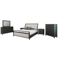 6pc Cindi Sleigh Bedroom Set Gray - Abbyson Living -Baxton Studio Store GUEST fa758768 d475 45ce 825e 127af3bb7db1