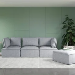 Sybil Modular Chair Gray Linen - Room & Joy -Baxton Studio Store GUEST fba90621 0075 4dfe 89b5 2018e2a308a4