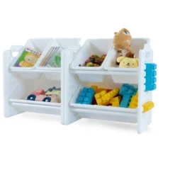 UNiPLAY Toy Organizer With 6 Removable Storage Bins And Block Play Panel, Multi-Size Bin Organizer -Baxton Studio Store GUEST fbdec9d3 be27 499c 95dc 38d332f2d705