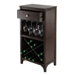 Ancona Wine Cabinet Modular Set Wood/Black - Winsome -Baxton Studio Store GUEST fc8aed7f 69e4 4a95 af49 3528002891b8