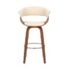30" Julyssa Swivel Faux Leather Wood Counter Height Barstool Cream - Armen Living