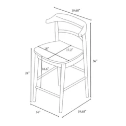 Kaysville Curved Back Wood Counter Height Barstool - Threshold™ Designed With Studio McGee -Baxton Studio Store GUEST fd10f3f7 c840 492c 99c3 22fe1ea36f2d