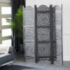 Eclectic Wood Room Divider Screen Black - Olivia & May